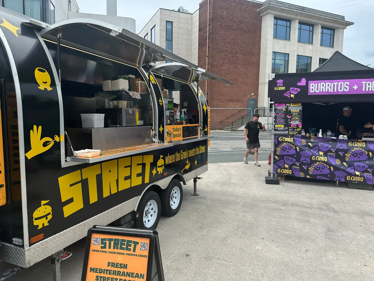 The STREET van pitched up at a street food market alongside other traders